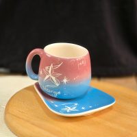 ست تک نفره ماگ و زیرماگی سرامیکی فانتزی طرح ستاره